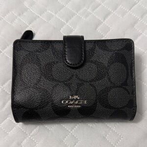Coach Signature Black Leather Wallet